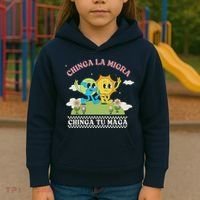 Retro Chinga La Migra Chinga Tu Maga Kids Hoodie thumb 3