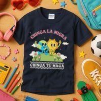 Retro Chinga La Migra Chinga Tu Maga Kids T-Shirt thumb 3