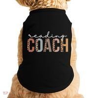 Reading Coach Leopard Appreciation Funny For Women For Work Doggie Tank thumb 0