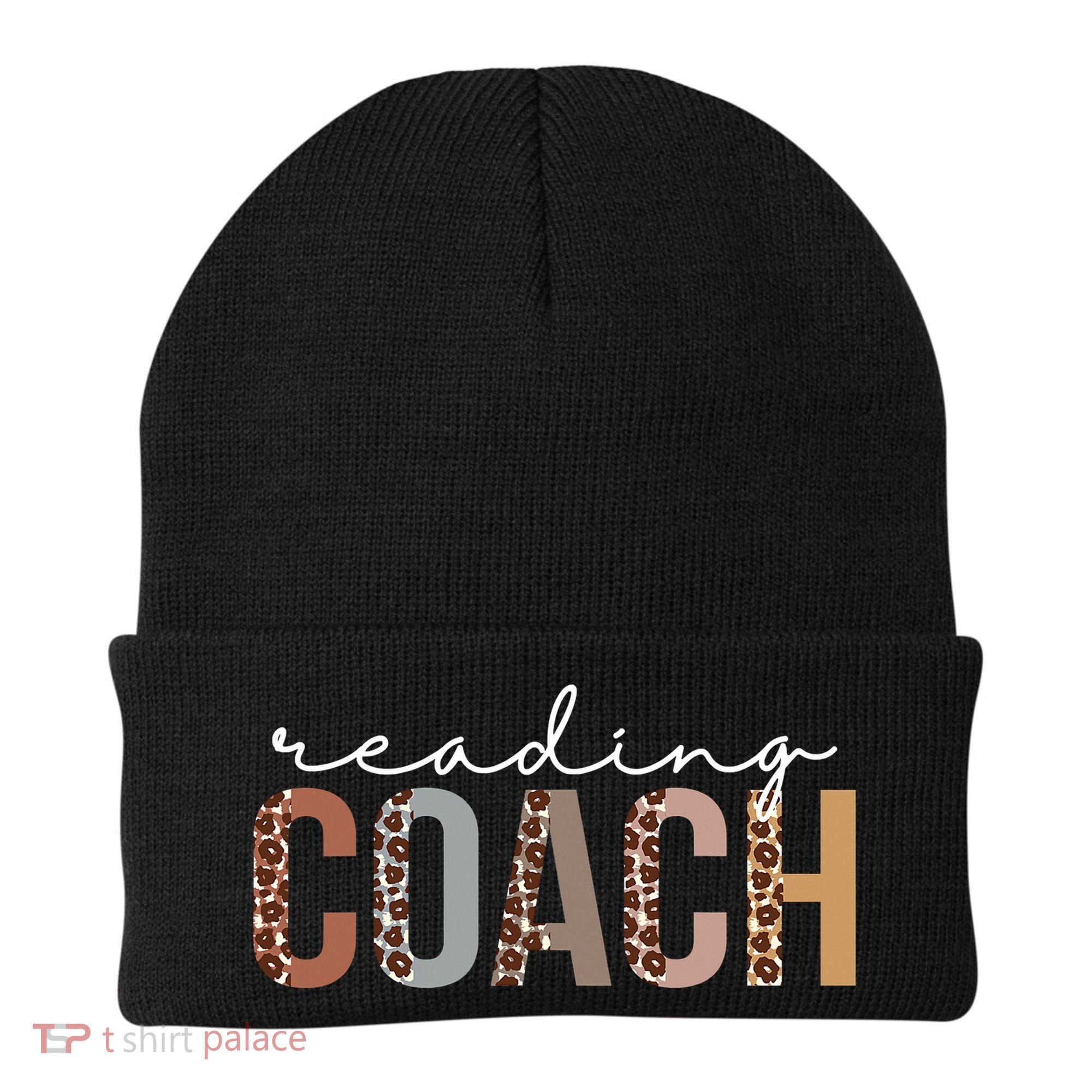 Reading Coach Leopard Appreciation Funny For Women For Work Beanie
