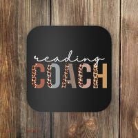 Reading Coach Leopard Appreciation Funny For Women For Work Coaster thumb 0
