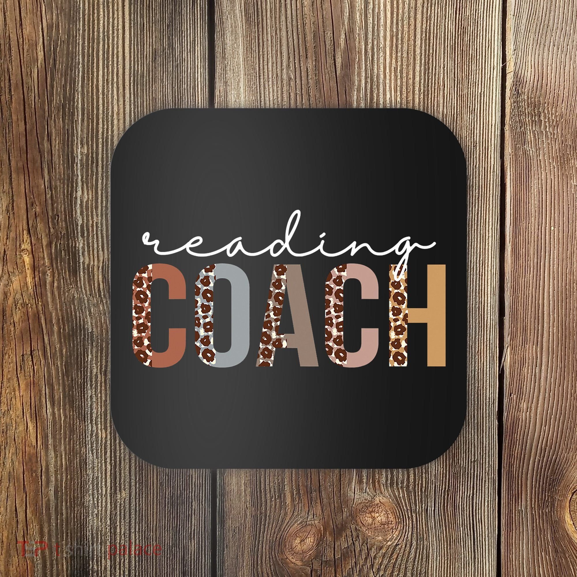 Reading Coach Leopard Appreciation Funny For Women For Work Coaster