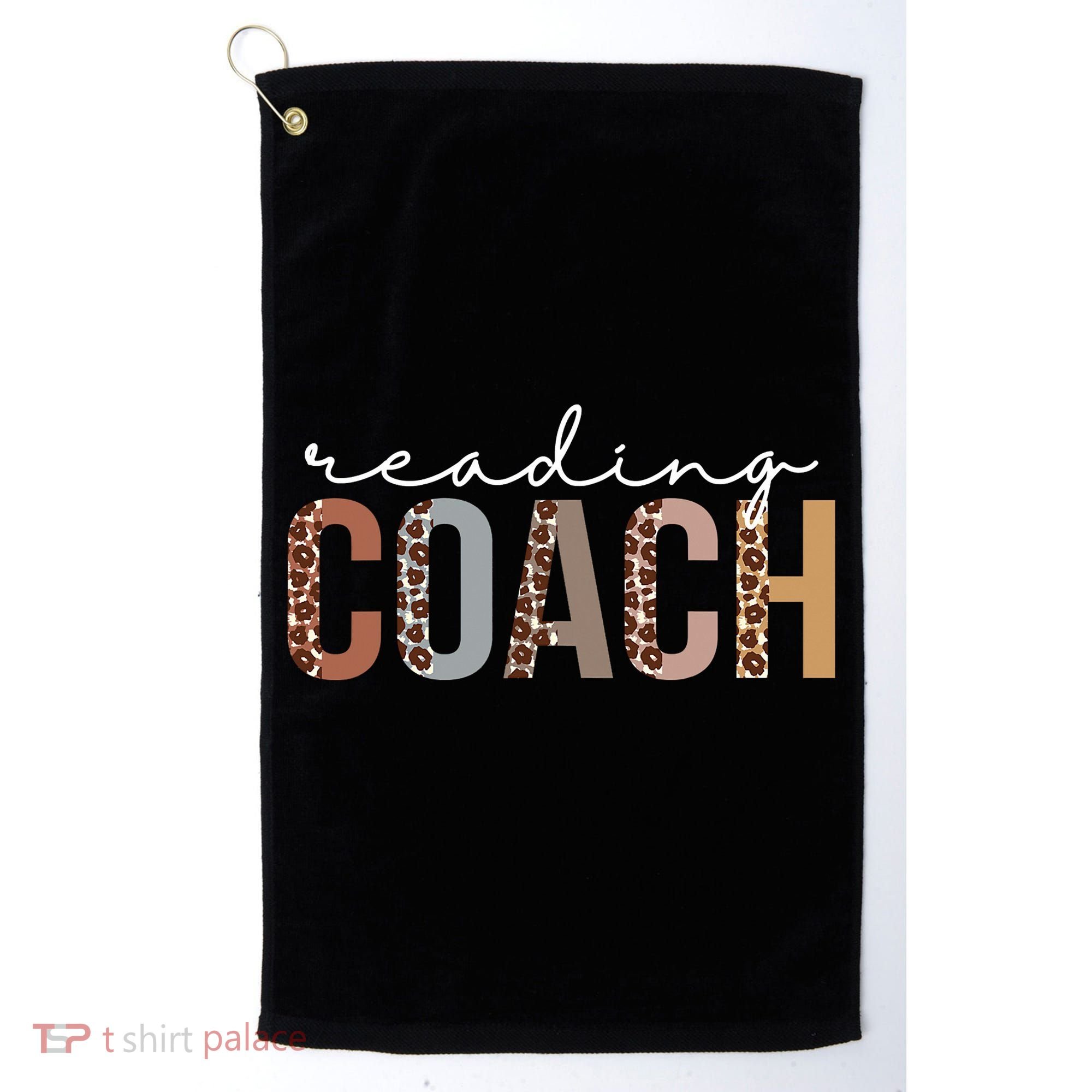 Reading Coach Leopard Appreciation Funny For Women For Work Golf Towel