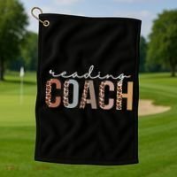 Reading Coach Leopard Appreciation Funny For Women For Work Golf Towel thumb 1