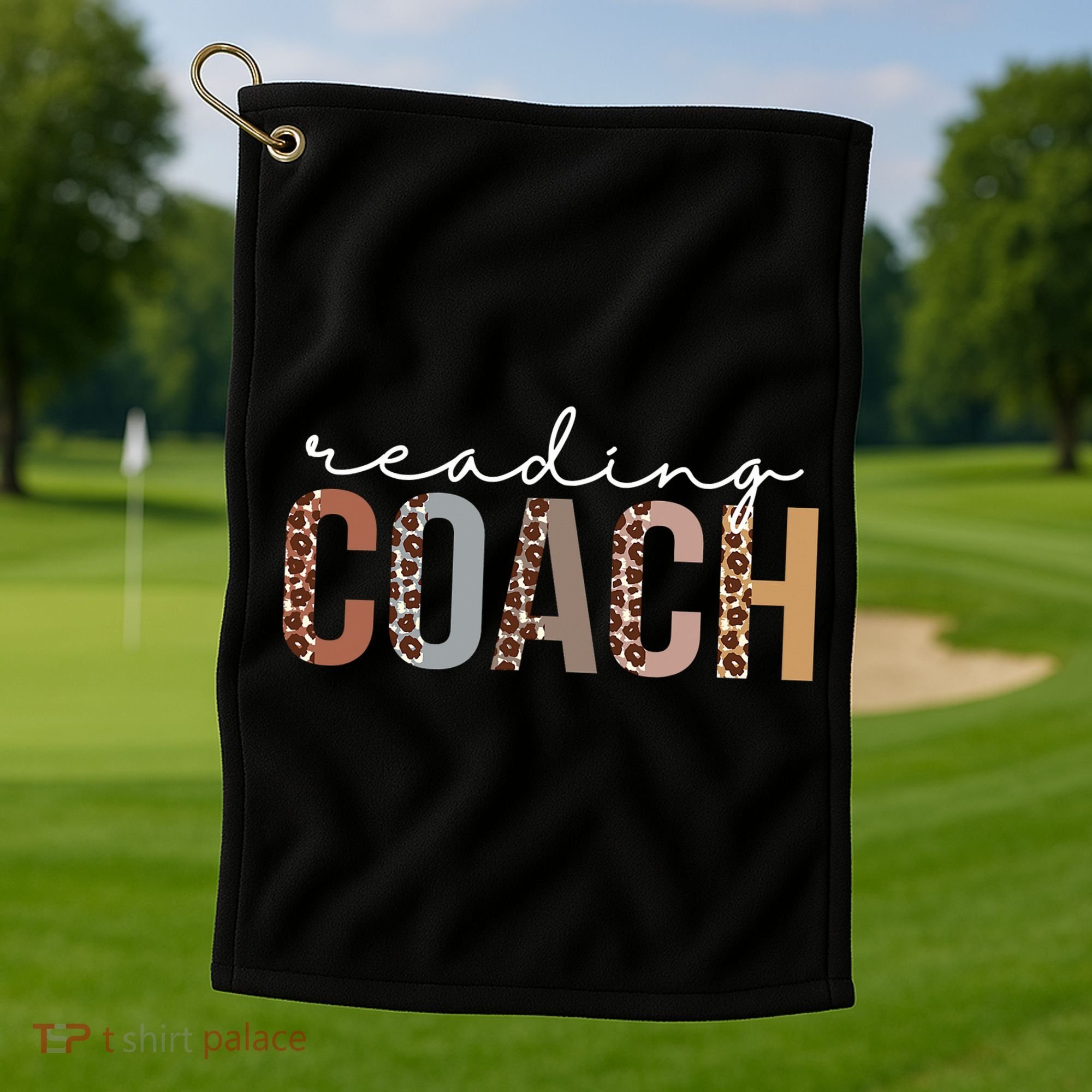 Reading Coach Leopard Appreciation Funny For Women For Work Golf Towel