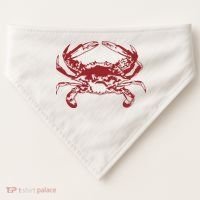 Red Crab, Love Red Crab USA-Made Doggie Bandana thumb 0