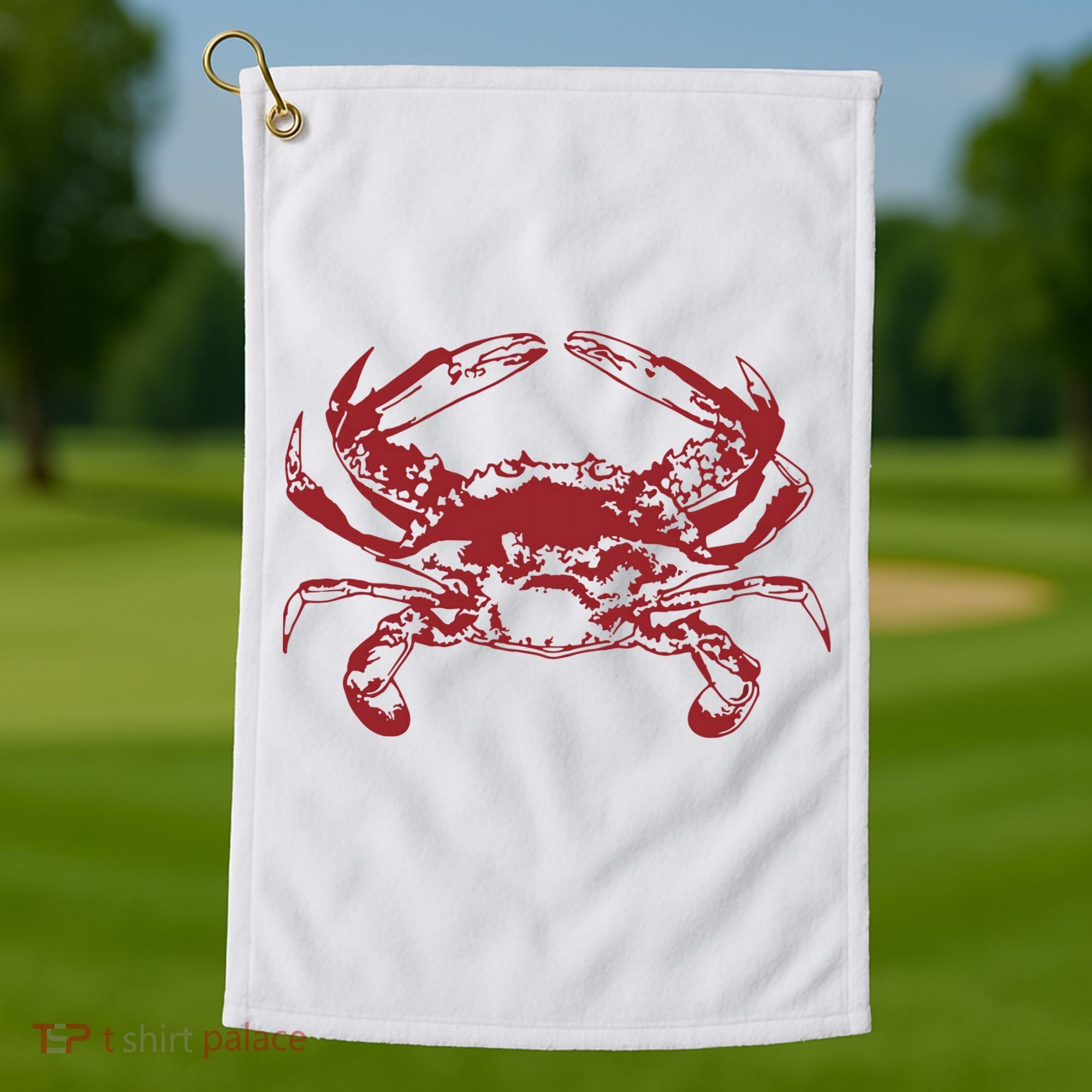 Red Crab, Love Red Crab Golf Towel