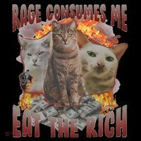 Rage Consumes Me Eat The Rich Feminist Funny Cat Meme Coffee Mug thumb 5