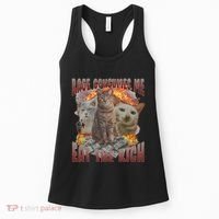 Rage Consumes Me Eat The Rich Feminist Funny Cat Meme Women's Tank Top thumb 0