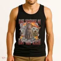 Rage Consumes Me Eat The Rich Feminist Funny Cat Meme Tank Top thumb 3
