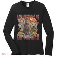 Rage Consumes Me Eat The Rich Feminist Funny Cat Meme Women's Long Sleeve Shirt thumb 0