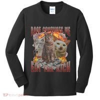 Rage Consumes Me Eat The Rich Feminist Funny Cat Meme Kids Long Sleeve Shirt thumb 0
