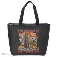 Rage Consumes Me Eat The Rich Feminist Funny Cat Meme Tote Bag thumb 0