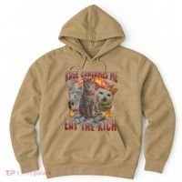 Rage Consumes Me Eat The Rich Feminist Funny Cat Meme Hoodie thumb 0