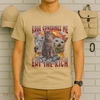 Rage Consumes Me Eat The Rich Feminist Funny Cat Meme T-Shirt thumb 6