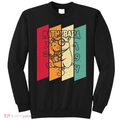 Retro Capybara Math Student Vintage Mathemetician Mathybara Sweatshirt