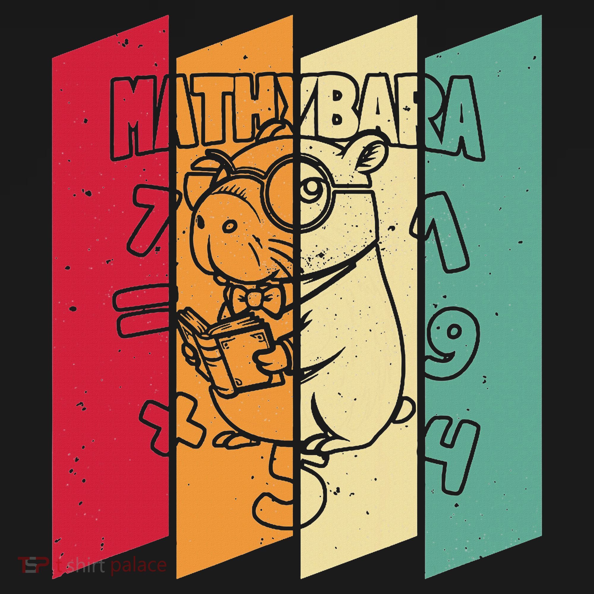 Retro Capybara Math Student Vintage Mathemetician Mathybara T-Shirt