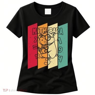 Retro Capybara Math Student Vintage Mathemetician Mathybara Women's T-Shirt