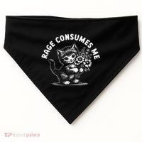 Rage Consumes Me Cat Funny Hilarious Kitten Meme USA-Made Doggie Bandana thumb 0