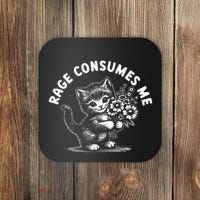 Rage Consumes Me Cat Funny Hilarious Kitten Meme Coaster thumb 0