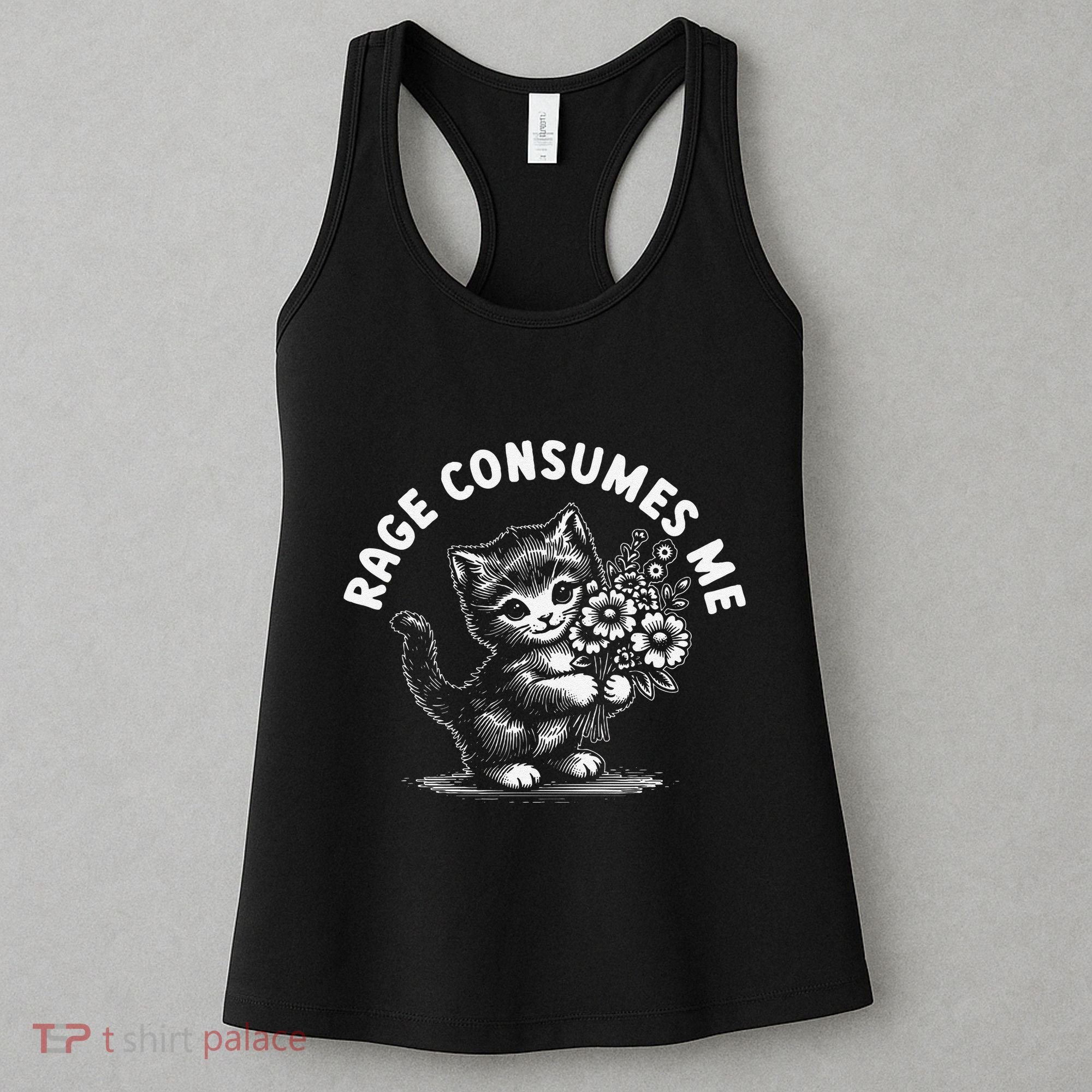 Rage Consumes Me Cat Funny Hilarious Kitten Meme Women's Tank Top