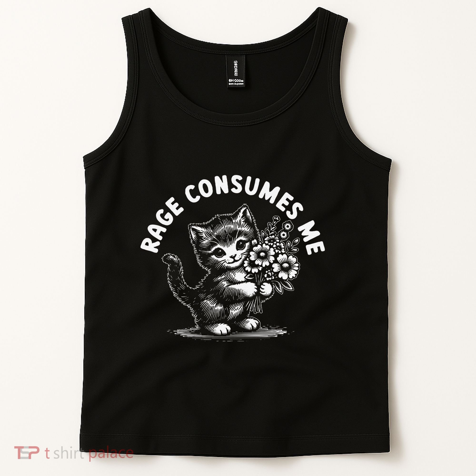 Rage Consumes Me Cat Funny Hilarious Kitten Meme Tank Top