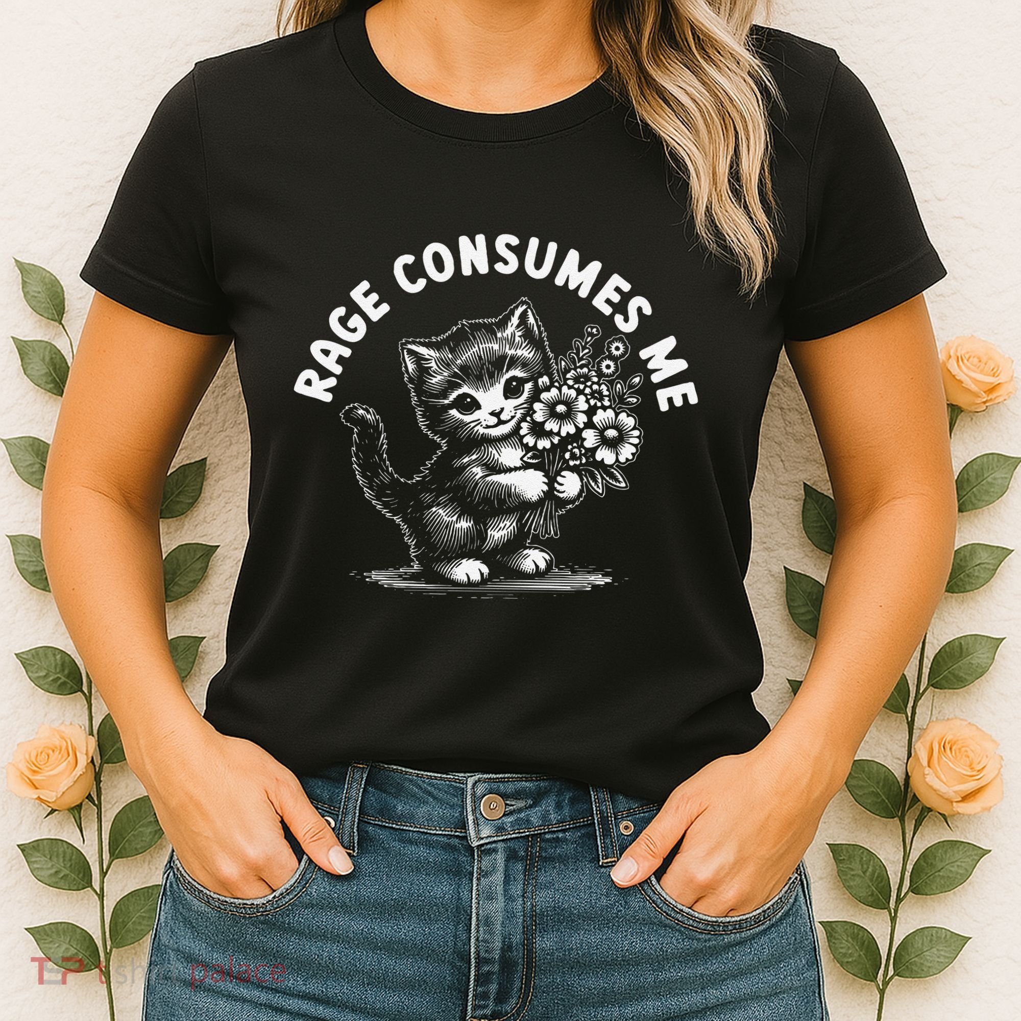 Rage Consumes Me Cat Funny Hilarious Kitten Meme Women's T-Shirt