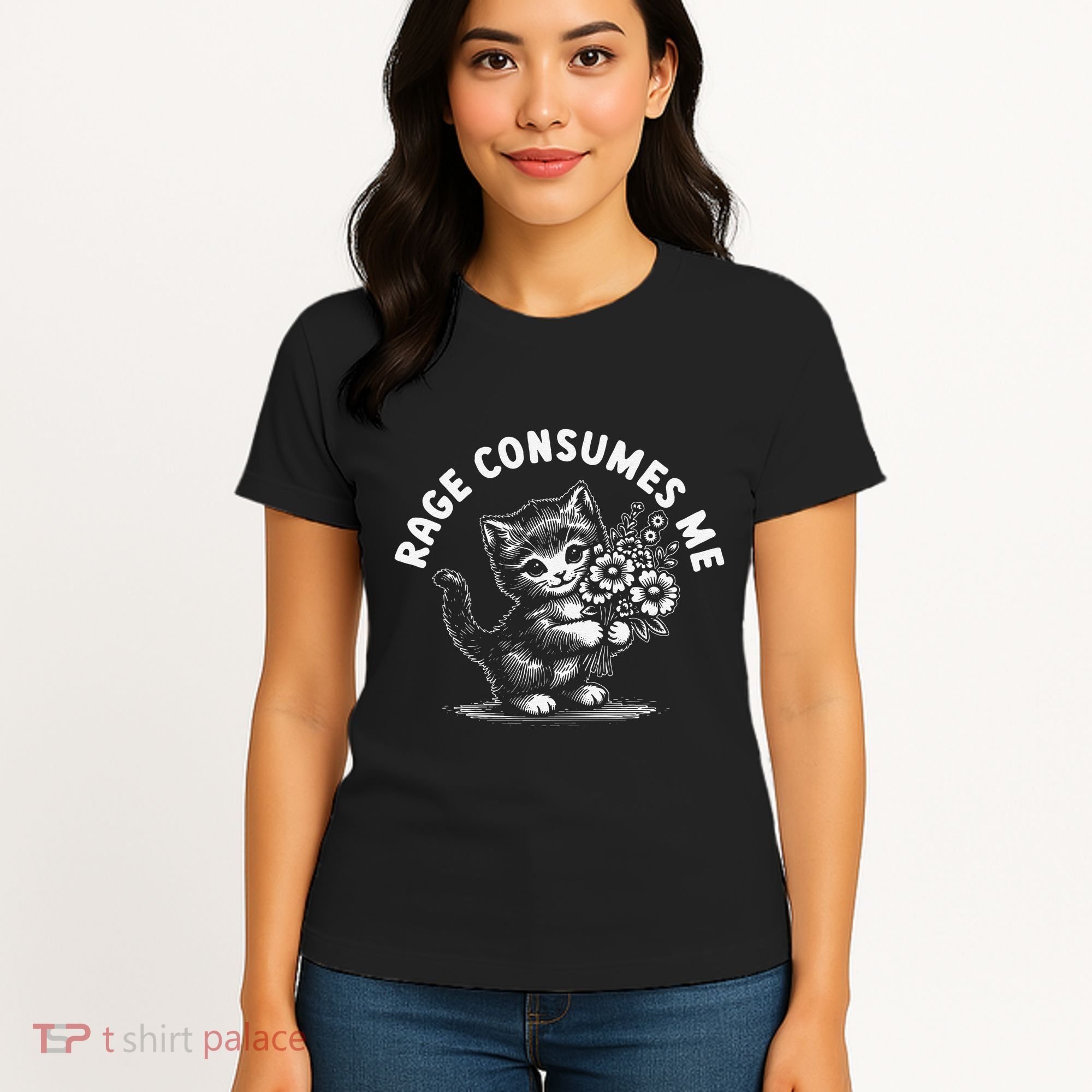 Rage Consumes Me Cat Funny Hilarious Kitten Meme Women's T-Shirt