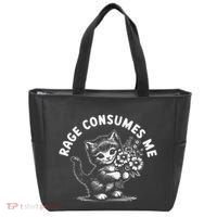 Rage Consumes Me Cat Funny Hilarious Kitten Meme Tote Bag thumb 0