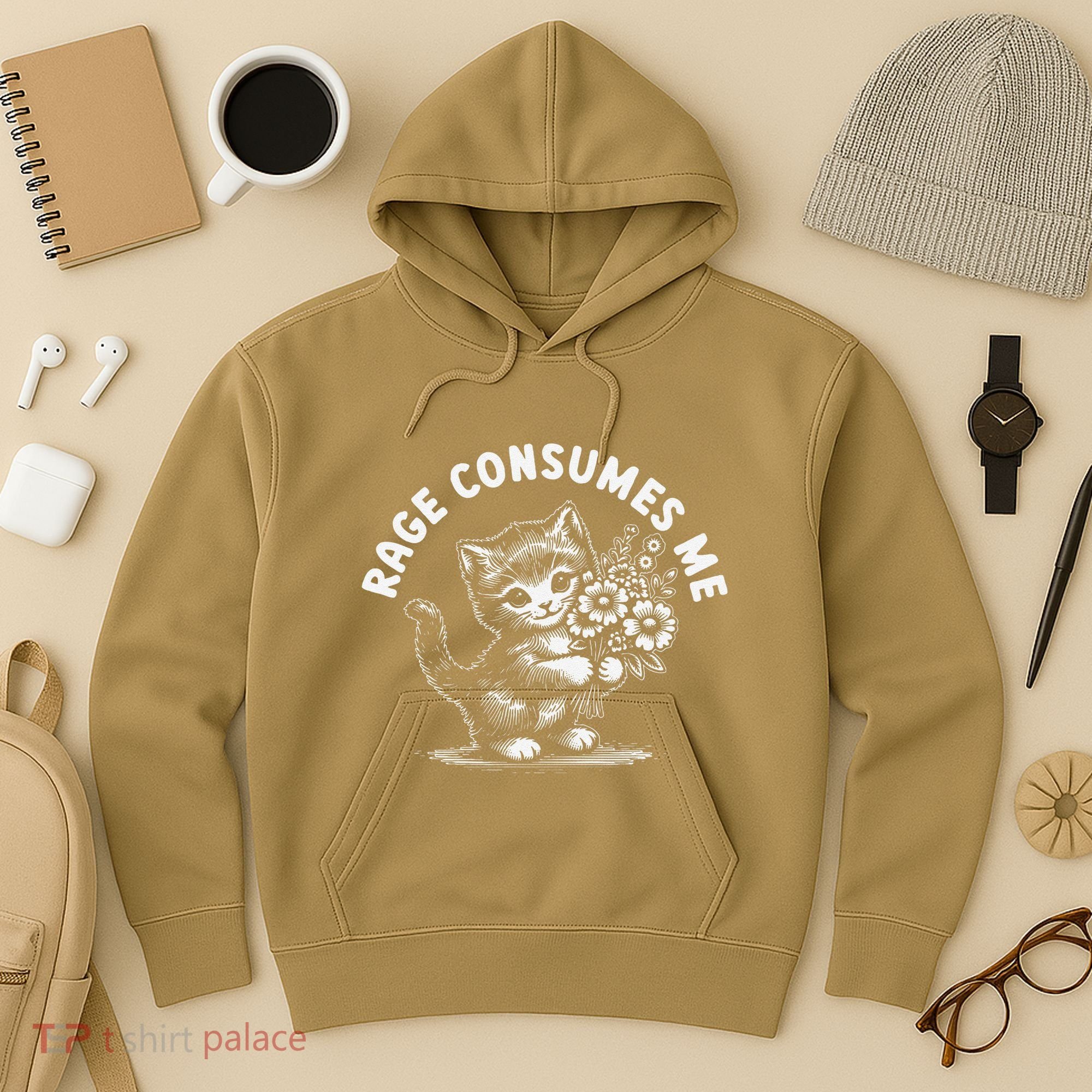 Rage Consumes Me Cat Funny Hilarious Kitten Meme Hoodie