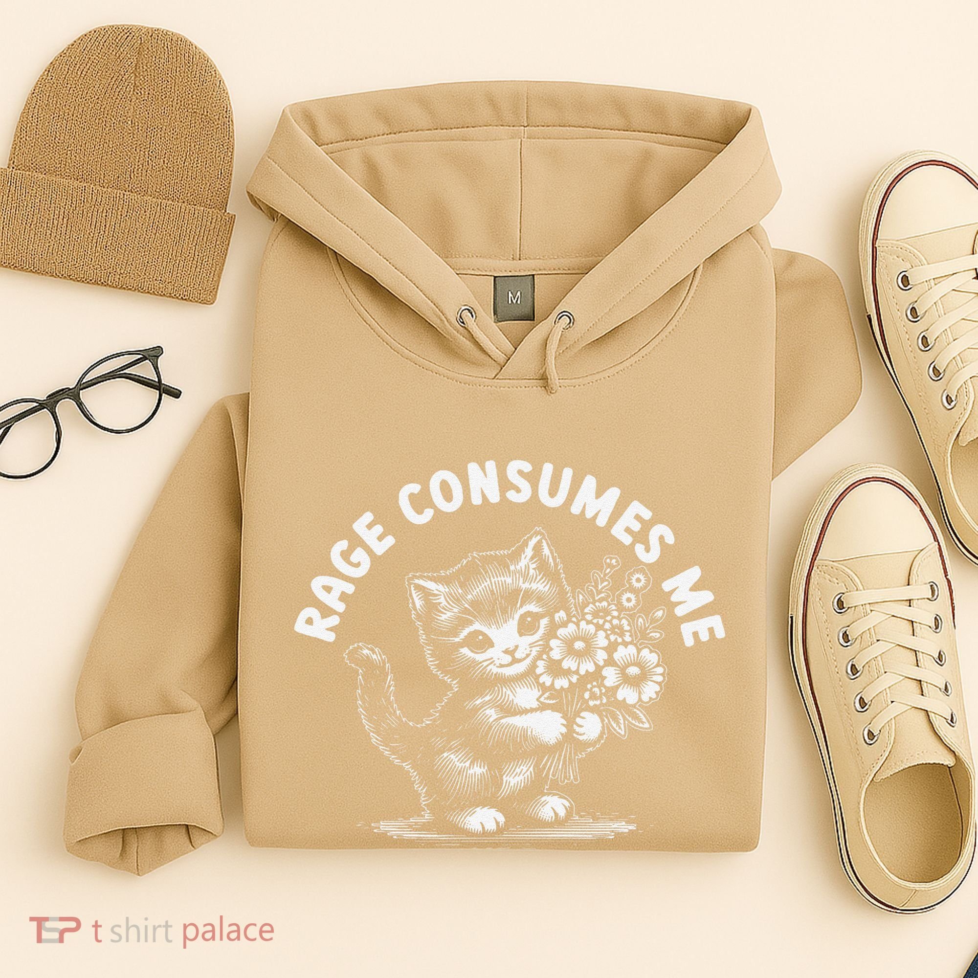 Rage Consumes Me Cat Funny Hilarious Kitten Meme Hoodie