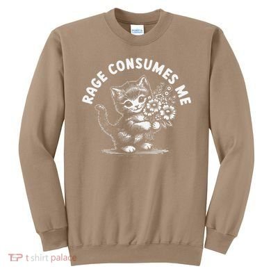 Rage Consumes Me Cat Funny Hilarious Kitten Meme Sweatshirt