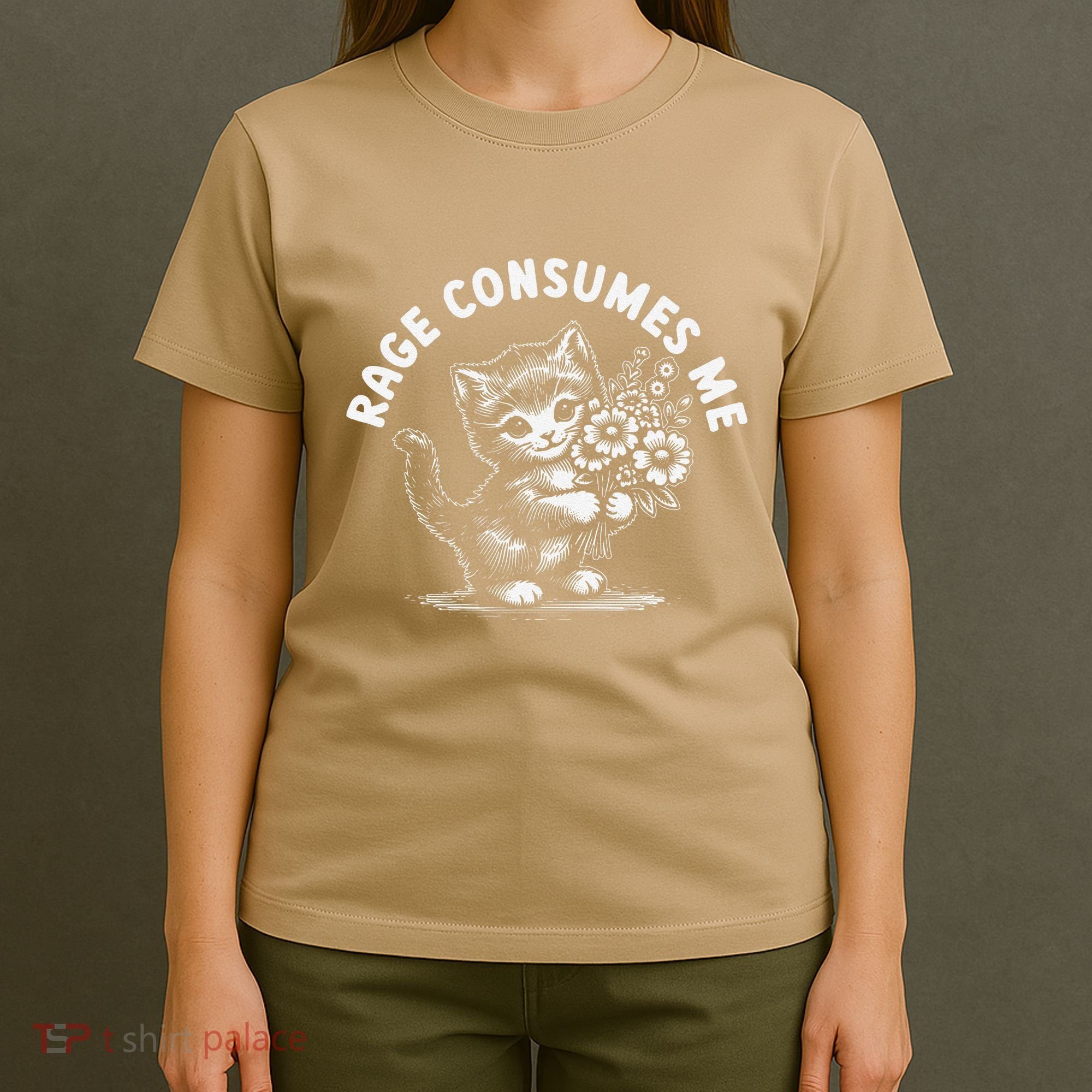Rage Consumes Me Cat Funny Hilarious Kitten Meme T-Shirt
