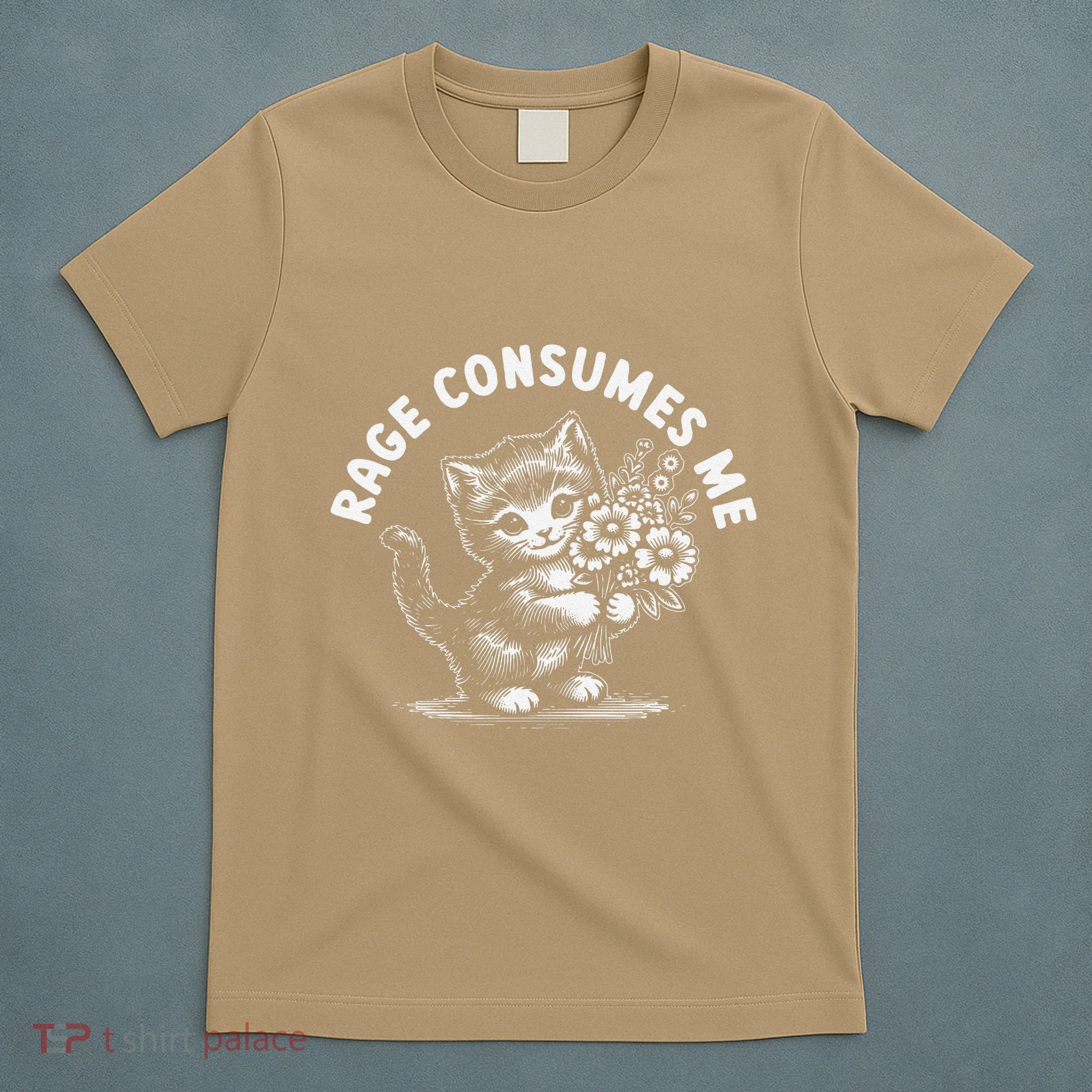 Rage Consumes Me Cat Funny Hilarious Kitten Meme T-Shirt