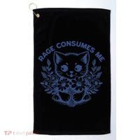Rage Consumes Me Cat Flower Cute Kitty Cat Meme Funny Gift Golf Towel thumb 0