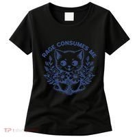 Rage Consumes Me Cat Flower Cute Kitty Cat Meme Funny Gift Women's T-Shirt thumb 0