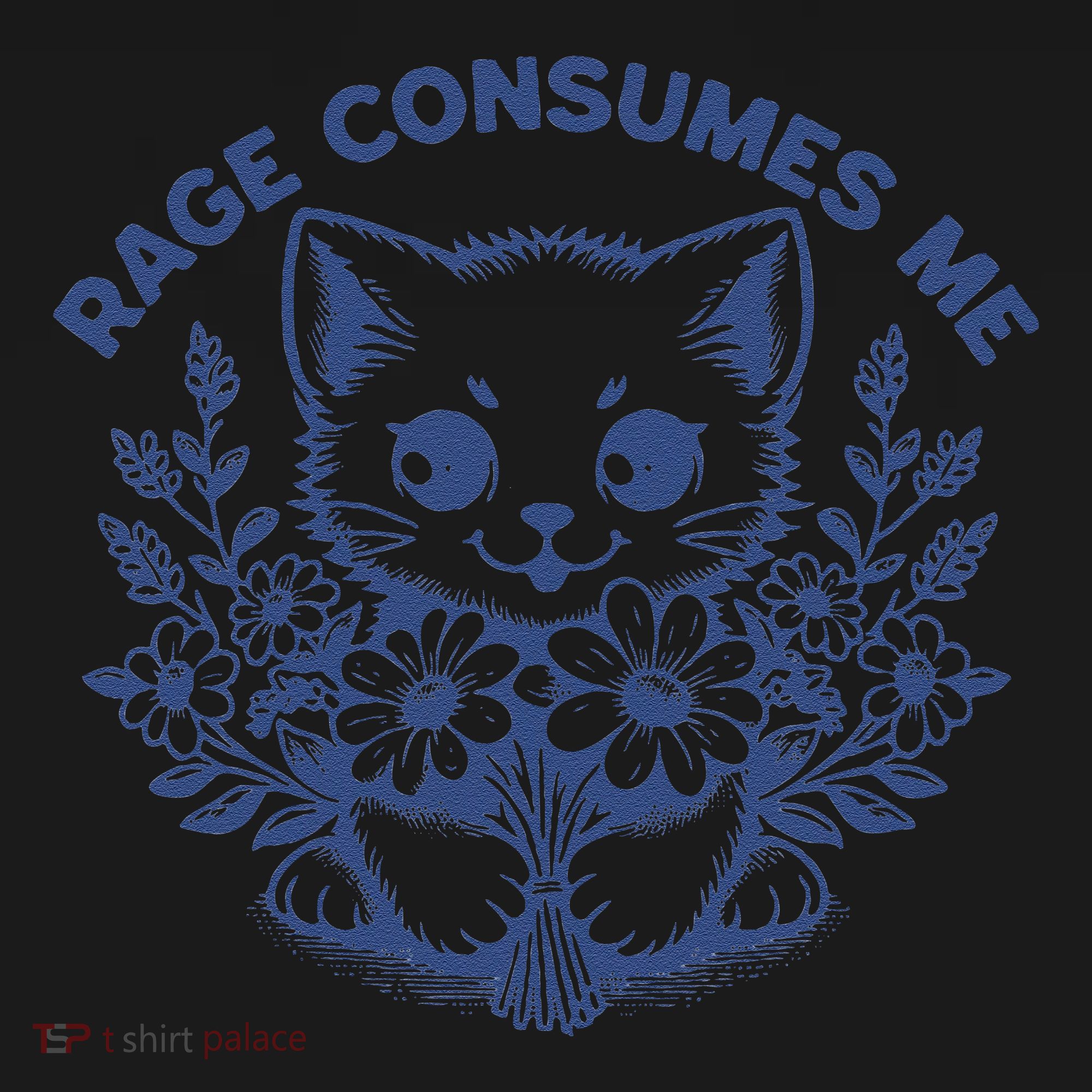 Rage Consumes Me Cat Flower Cute Kitty Cat Meme Funny Gift Women's V-Neck T-Shirt