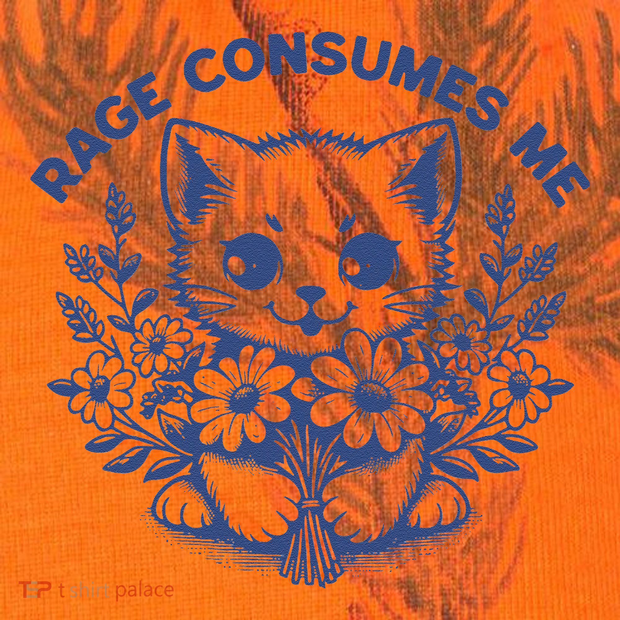 Rage Consumes Me Cat Flower Cute Kitty Cat Meme Funny Gift Kati Licensed 12" Camo Cuffed Beanie