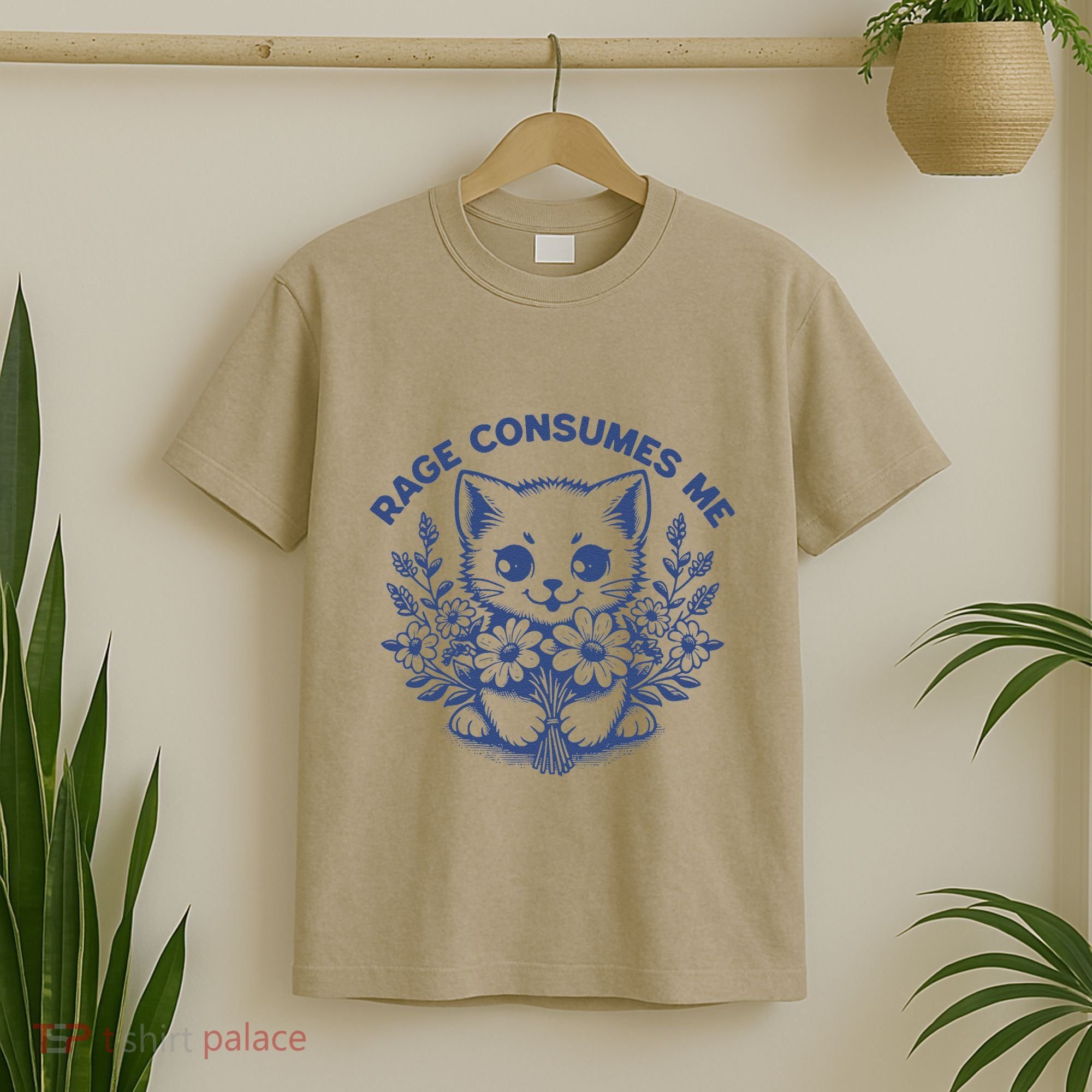Rage Consumes Me Cat Flower Cute Kitty Cat Meme Funny Gift T-Shirt