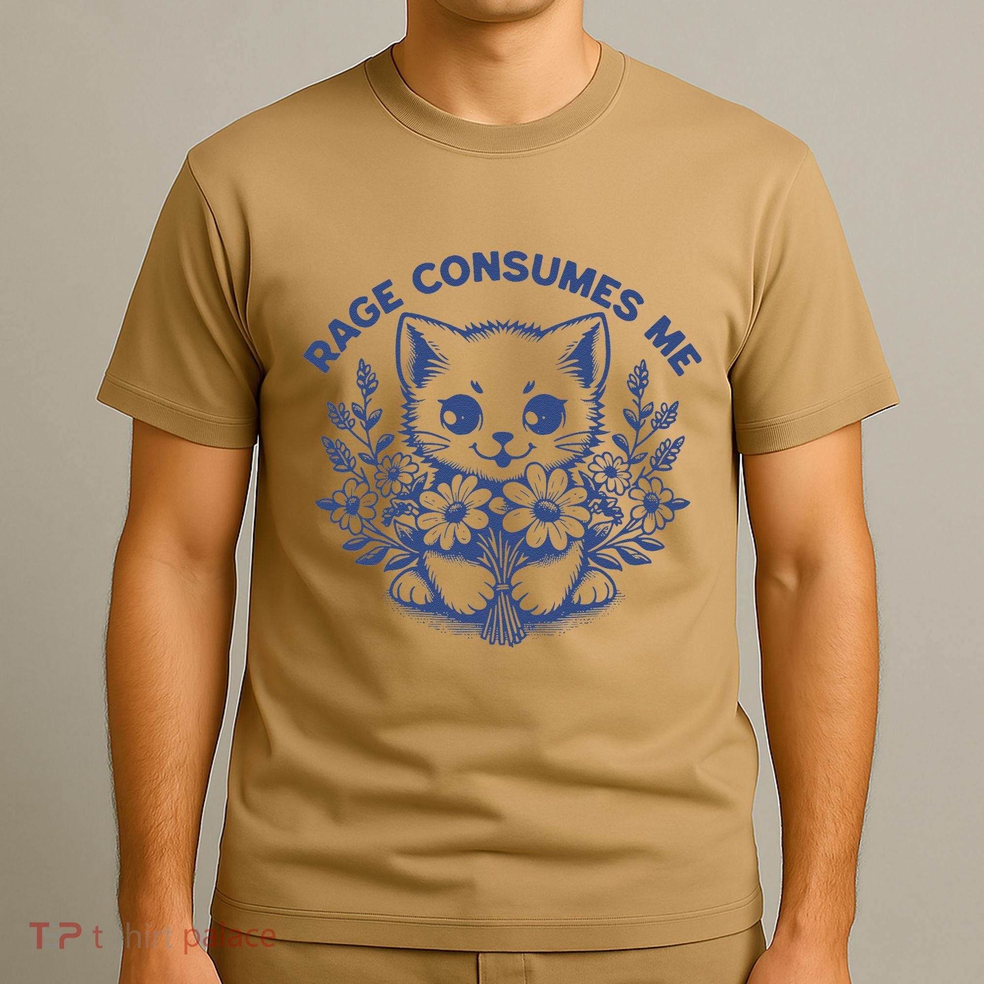 Rage Consumes Me Cat Flower Cute Kitty Cat Meme Funny Gift T-Shirt