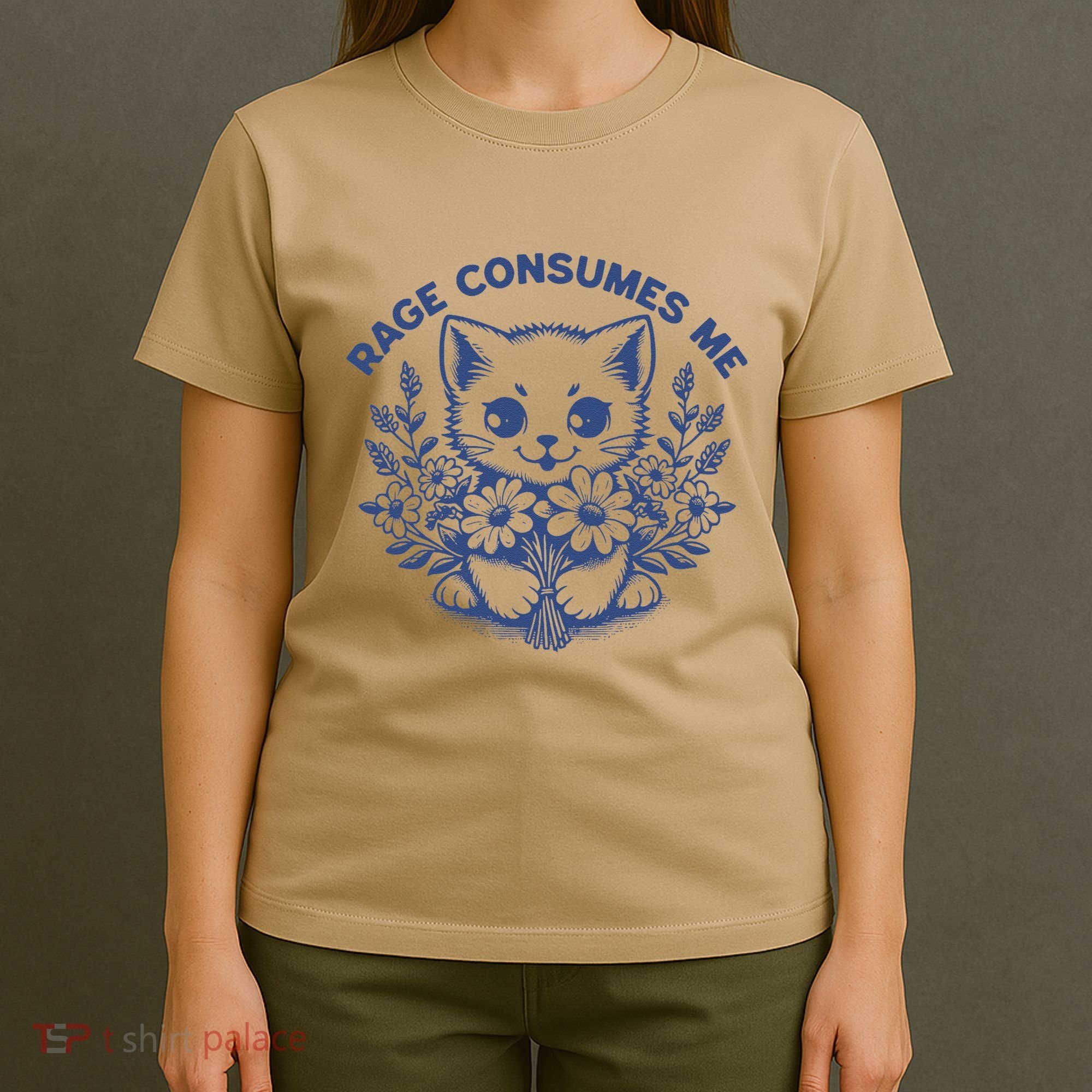 Rage Consumes Me Cat Flower Cute Kitty Cat Meme Funny Gift T-Shirt