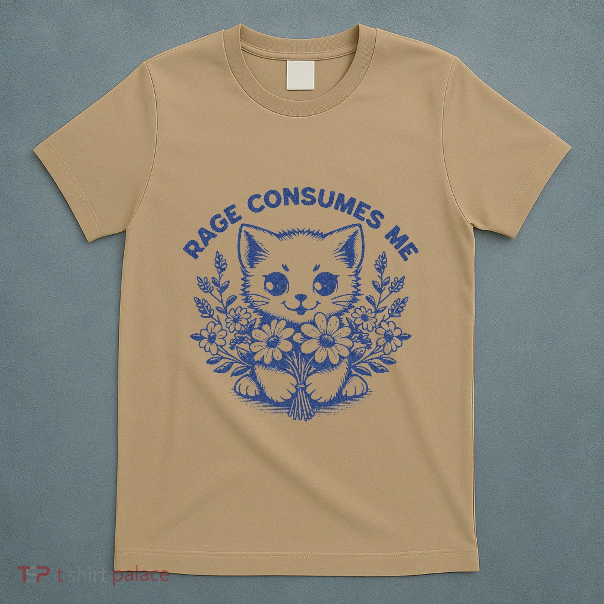 Rage Consumes Me Cat Flower Cute Kitty Cat Meme Funny Gift T-Shirt