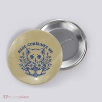Rage Consumes Me Cat Flower Cute Kitty Cat Meme Funny Gift Button thumb 0