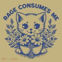 Rage Consumes Me Cat Flower Cute Kitty Cat Meme Funny Gift Mousepad thumb 1