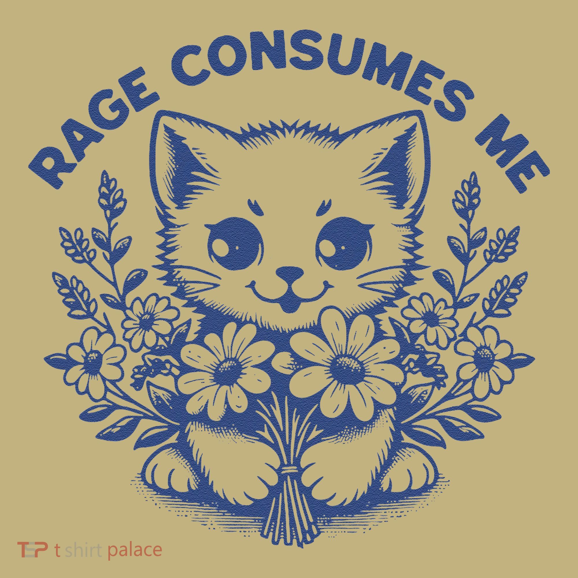 Rage Consumes Me Cat Flower Cute Kitty Cat Meme Funny Gift Mousepad