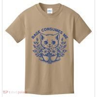 Rage Consumes Me Cat Flower Cute Kitty Cat Meme Funny Gift Kids T-Shirt thumb 0