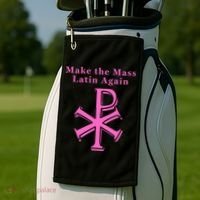 Roman Catholic Make The Mass Latin Again Golf Towel thumb 2
