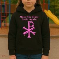 Roman Catholic Make The Mass Latin Again Kids Hoodie thumb 3