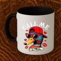 Retro Call Me Valentines Duck Hunting Southern Coffee Mug thumb 2