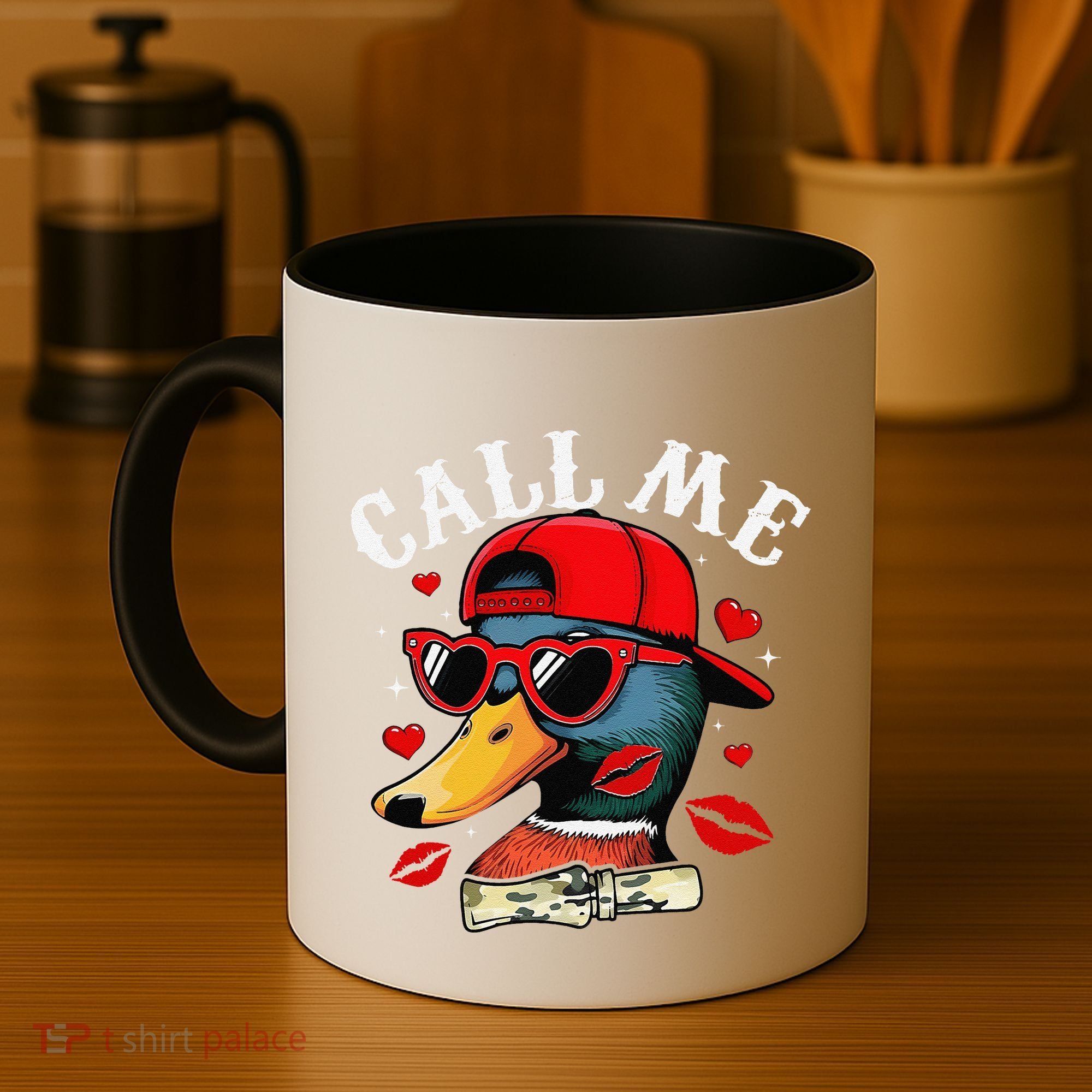 Retro Call Me Valentines Duck Hunting Southern Coffee Mug